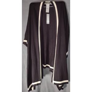 CHICO'S WOMENS SWEATER CAPE L/XL BLACK AND WHITE NWT